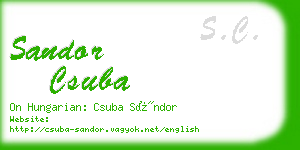 sandor csuba business card